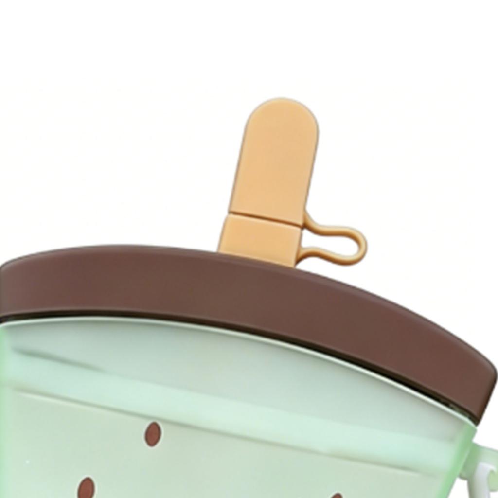 Kids Water Bottle with Straw Adjustable Strap PC Leakproof Reusable Toddler Cup for School Sport Travel Green Kiwi