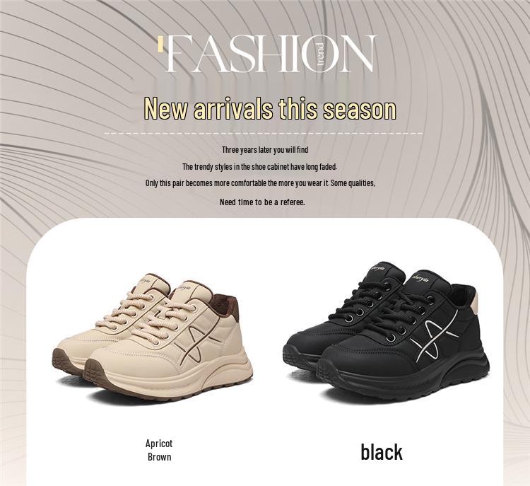 Golden Rabbit Women's Fleece-Lined Lightweight Non-Slip Running Shoes – 2025 Trendy Soft Sole for Comfort