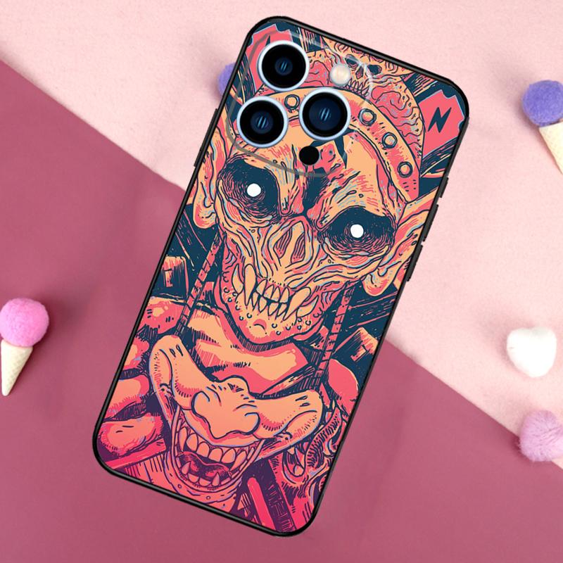 Samurai Mask Warrior Helmet Phone Case For iPhone 17 Pro Max 17 Air 16E 12 13 Mini 14 15 Plus 11 16 Pro Max Back Cover
