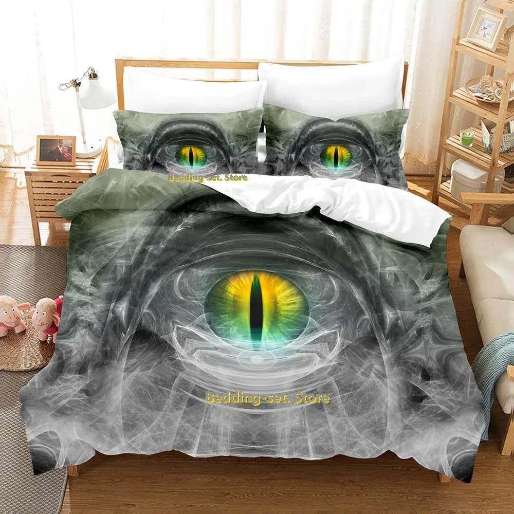 Worldeater Galaxy Eye Watercolor Artistic Eye Bedding Set Cartoon Anime Three-piece Set Adult Kid Bedroom Duvetcover Sets