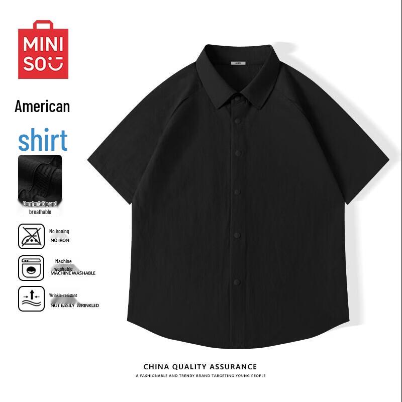 MINISO Men's American Style Breathable Short Sleeve Shirt