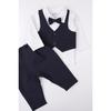 Miniropa Plain Black 3-piece Baby Set With Bow Tie And Vest