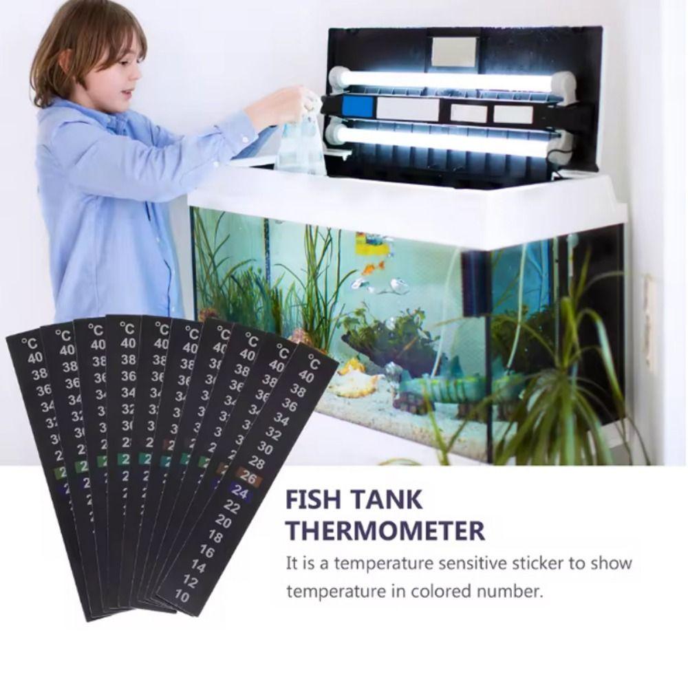 8pcs 10℃ To 40℃ Fish Tank Thermometer Self Adhesive Digital Temperature Sticker Aquarium