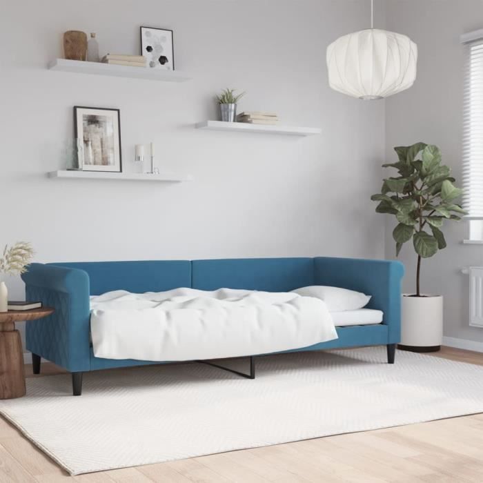 VidaXL Lit de repos bleu 80x200 cm velours 354236