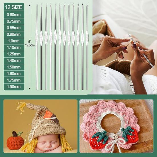 DIY Lace Blanket Weaving Tools 59Pcs/Set Crochet Kit, Ergonomic Hooks Yarn Accessories Set Knitting Supplies for Beginners with Storage Bag, Complete