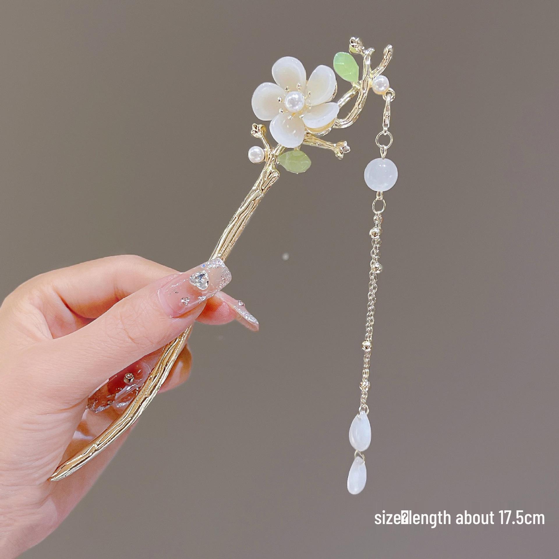 

Металлическая заколка для волос с кисточкой: Элегантный головной убор Ханфу с аксессуаром для прически в китайском стиле