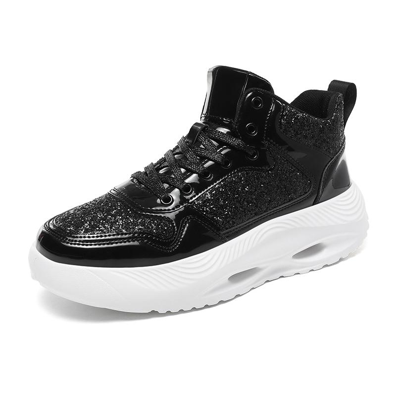 Street Gold High Top Sneakers For Men Fashion Luxury Paillette Designer Men's Shoes Glitter Platform Casual Women's Sports Shoes