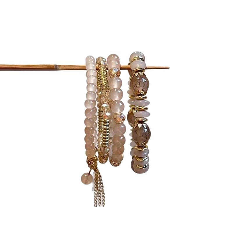 

4pcs/set Vintage Bracelets New Exquisite Fashion Natural Stone Bracelet For Women