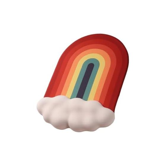 Mouse Pad with Wrist Rest, Cute Cloud and Rainbow Pattern Mouse Pad, Gel Filled, Memory Foam, Comfortable, Wrist Cushion, Hand and Arm Support,