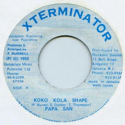 7inch Record PAPA SAN - Koko Kola Shape Xterminator 1992 Jamaica Reggae, Ska & Dub