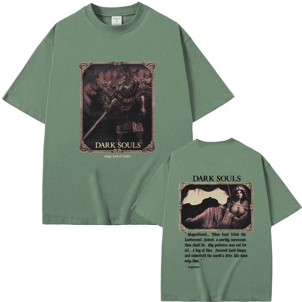 Game Dark Souls Tshirt Unisex Women 90s Retro Gothic Rock T Shirts Male Punk Oversized Streetwear Unisex Soft Cotton Tshirt Tops