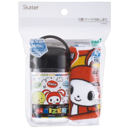 Skater Antibacterial Hand Towel Set with Case, Maizen Sisters, Made in Japan, 32 x 30.5 cm, OA5AG-A