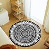 Abstraktní Boho Květinová Mandala Kulatý Koberec Exotický Květinový Kruh Koberec do Obývacího Pokojí Měkká Protiskluzová Podložka do Dětského Pokojí Vstupní Podlahová Rohož