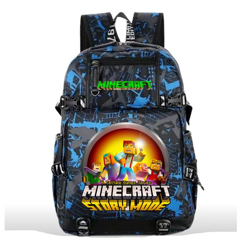 

Minecraft USB charging large capacity outdoor travel cartoon breathable durable backpack