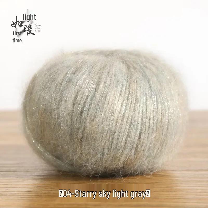 Hand-Knitted Glitter Mohair Wool Sweater and Scarf Coat