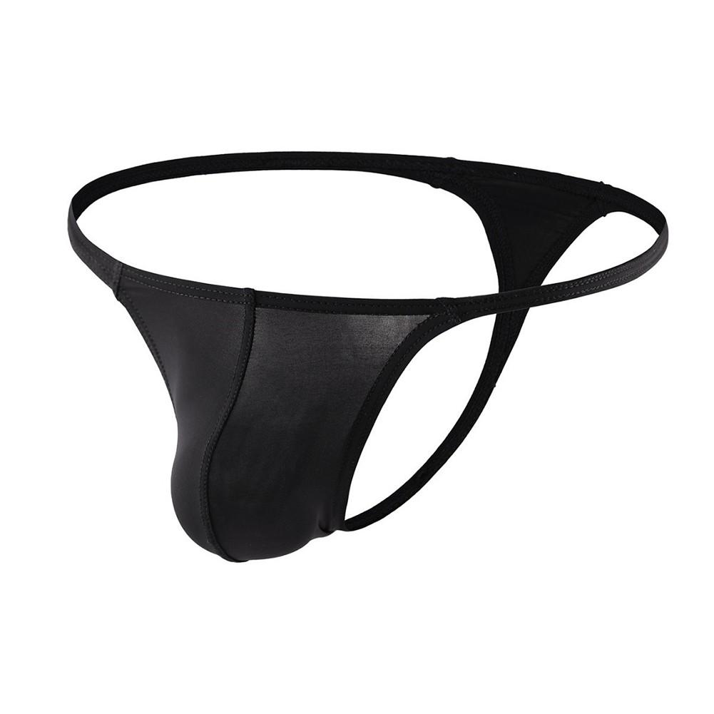 Ice Silk Underwear Low Waist Thongs Men Sexy Briefs Sexy Style Solid Color