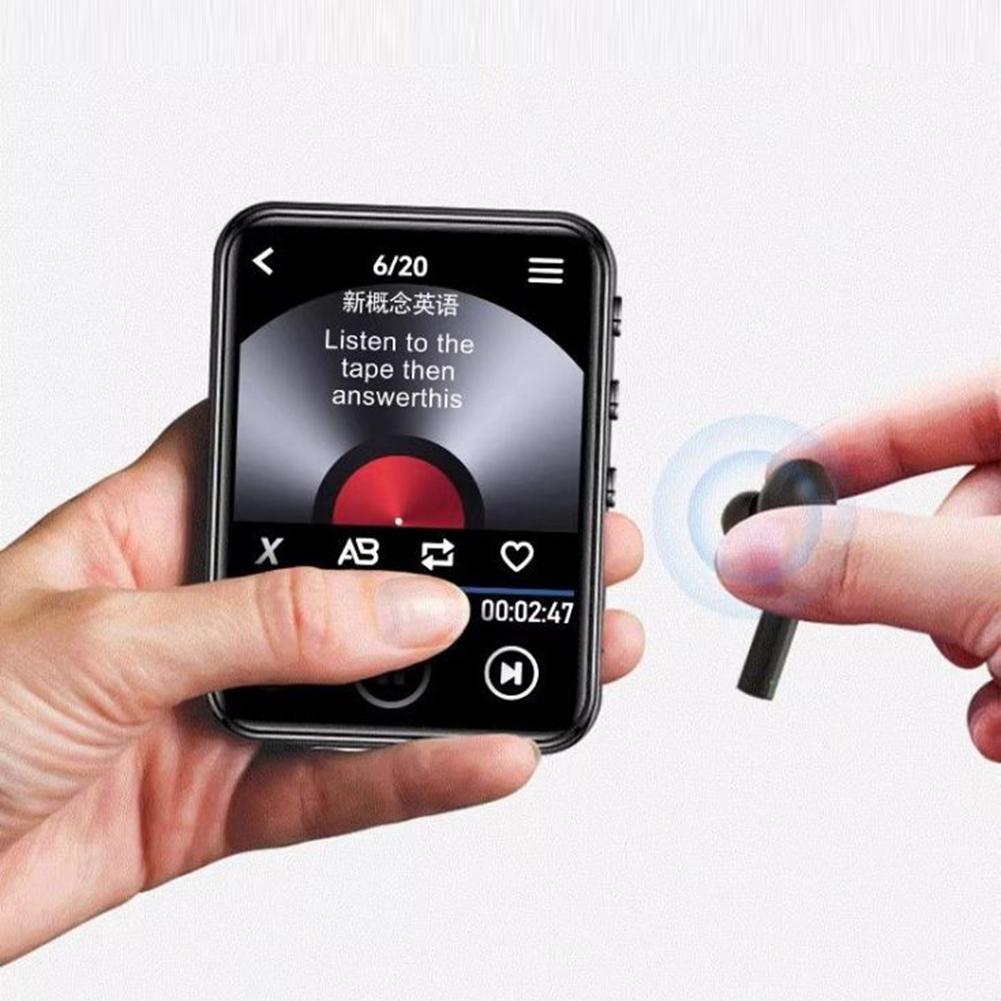 MP3 MP4 Player Voice Recorder Full Touch Screen Bluetooth-Compatible Audio Player with Speaker Support FM Radio Recording E-Book