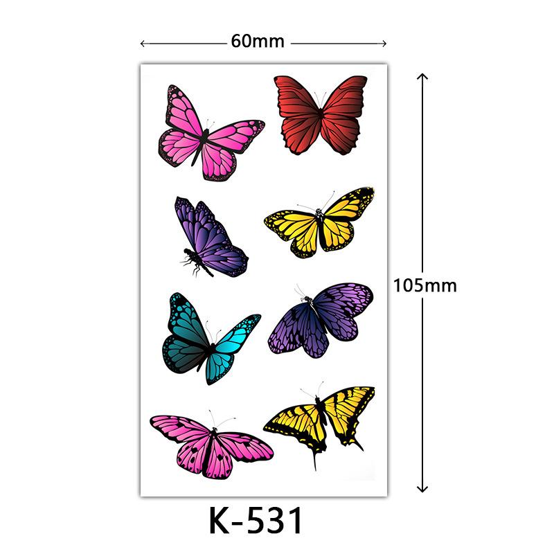 Small Fresh Tattoo Sticker, English, Alphabet Flower Butterfly Sketch Line, Waterproof Tattoo Sticker Tattoo