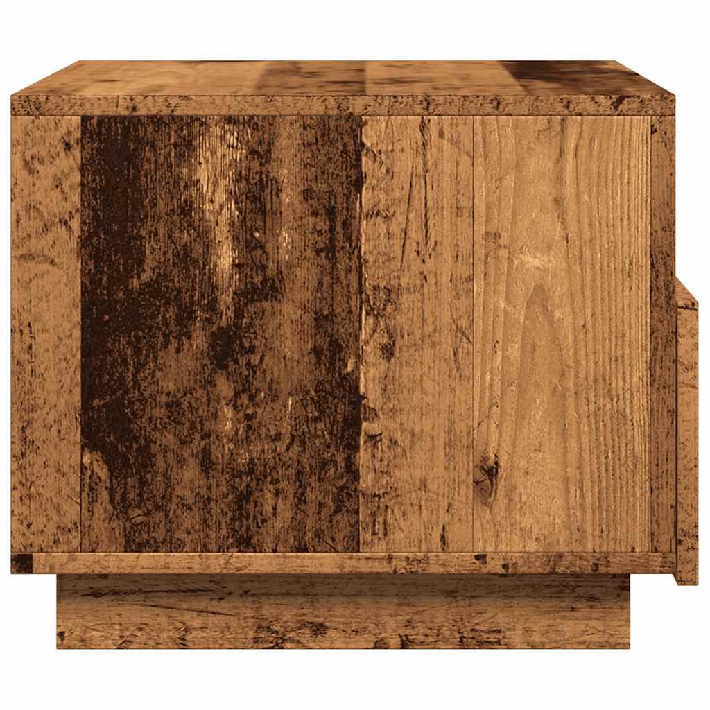 Vidaxl Coffee Table With LED Lighting, Old Wood, 50X49X40 Cm