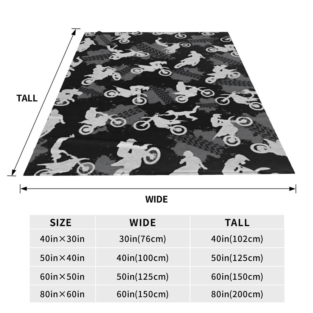 Dirt Bike Lovers Motocross Motorcycle Fleece Blankets Cross-Rally Cartoon Fashion Throw Blanket Home Hotel Sofa Bedspread Warm