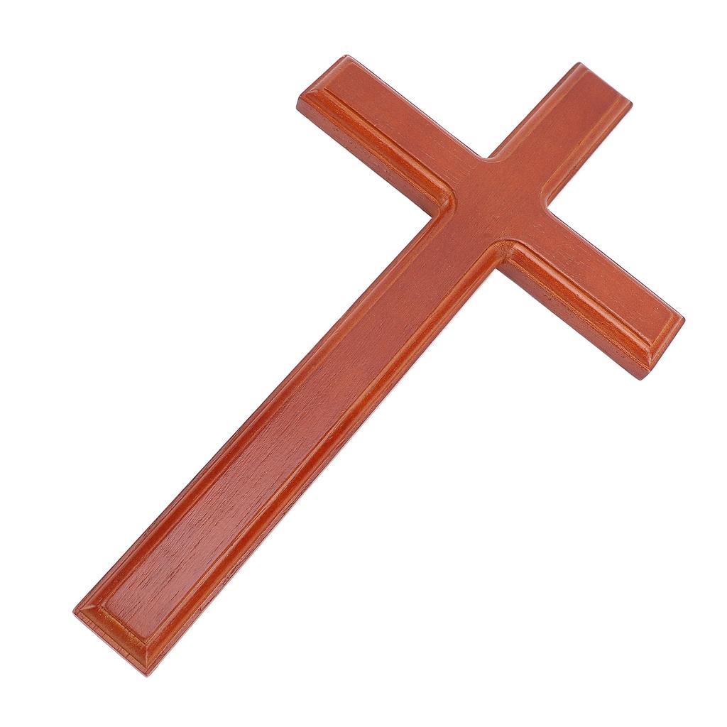 Wooden Crucifix Wall Decor 30cm Simple Smoothly Polished Wood Wall Hanging Crucifix