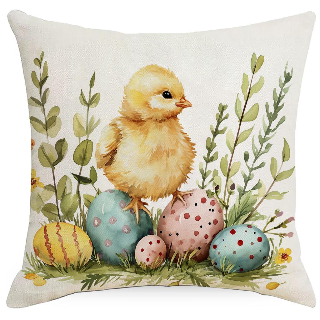 New Easter Pillowcase Country Cartoon Rabbit Easter Egg Pillowcase Sofa Cushion Pillowcase