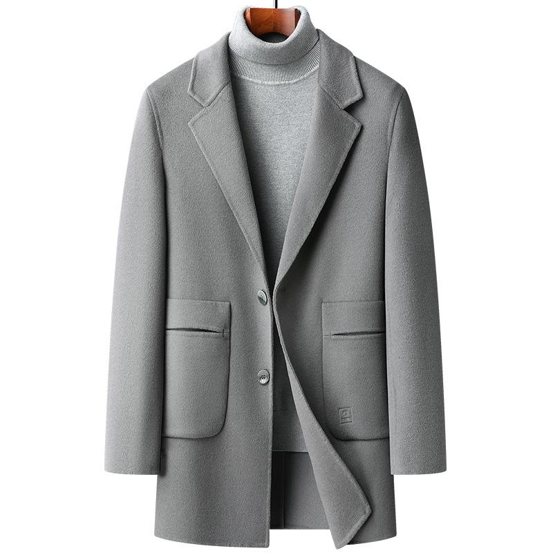 New Autumn and Winter Light Luxury Double-sided Woolen Coat Men's Mid-length Woolen Coat Windbreaker Jacket