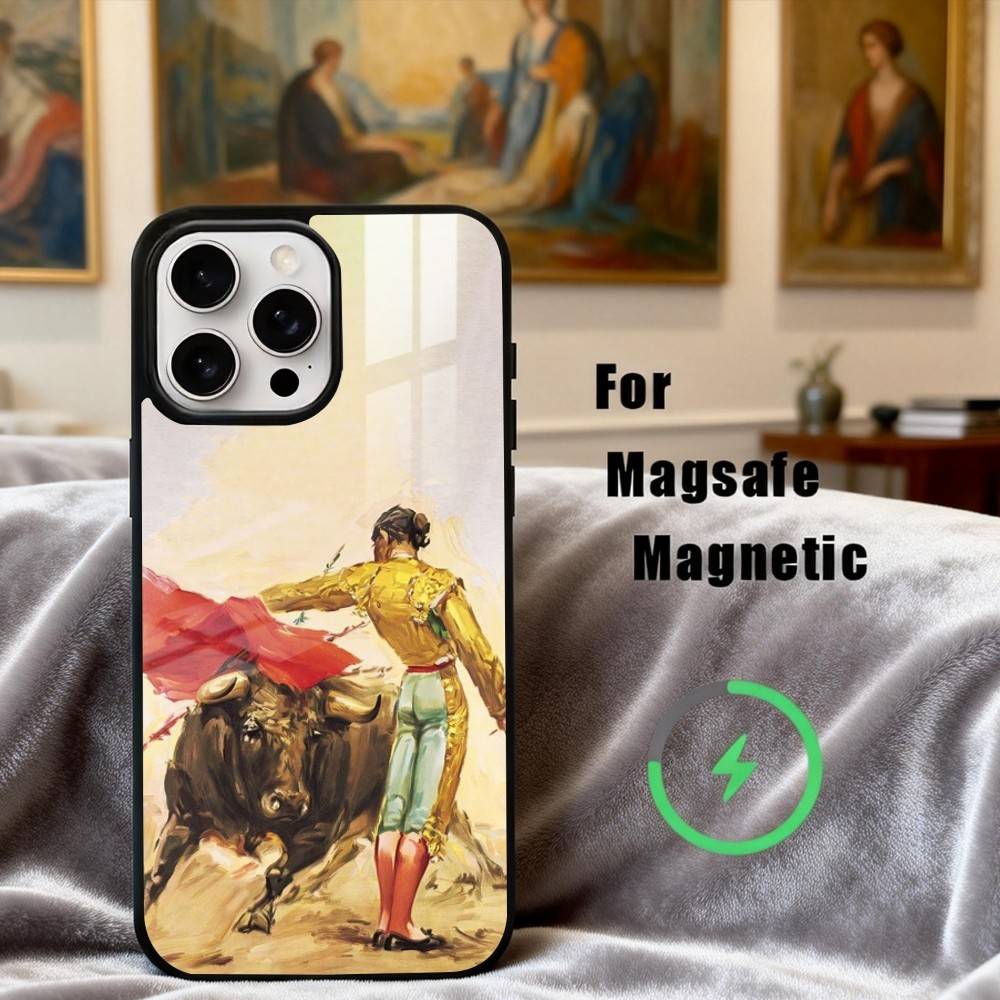 B-Bullfight Bull Fighter Matador  Phone Case For iPhone17,16,15,14,13,12,11 Plus,Pro Max Magnetic For Magsafe Wireless Charging