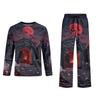 Men's Halloween Pajama Set Long Sleeve with Buttoned Crotch and Elastic Drawstring Waist Sleepwear