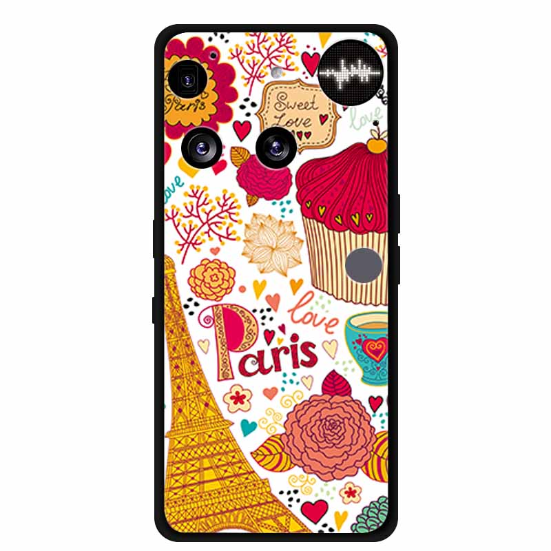 Flowers Case For Nothing Phone 3 Phone3 Soft Silicone Phone Cover Funda Black TPU Protective Bumper Coque for Nothing Phone (3)