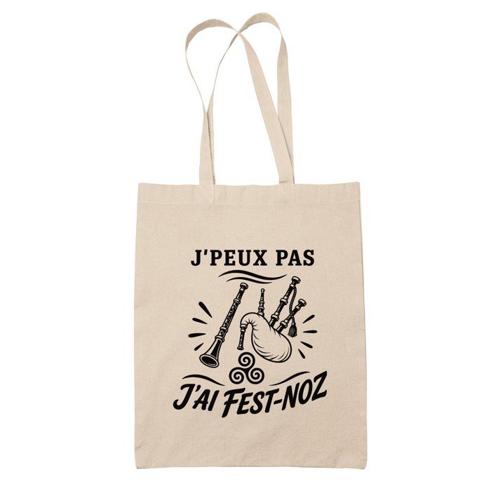 Tote bag - PLANETEE - Collection « J'peux pas minimaliste » - Coton Fairtrade 180 g/m² - Beige - Anses longues 70 cm