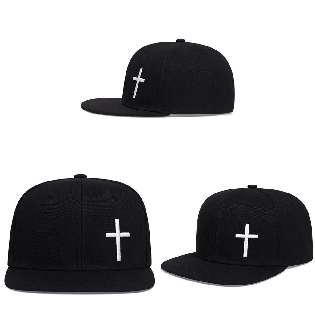 Hip Hop Cap With Cross Embroidery And Adjustable Fit For Street Style