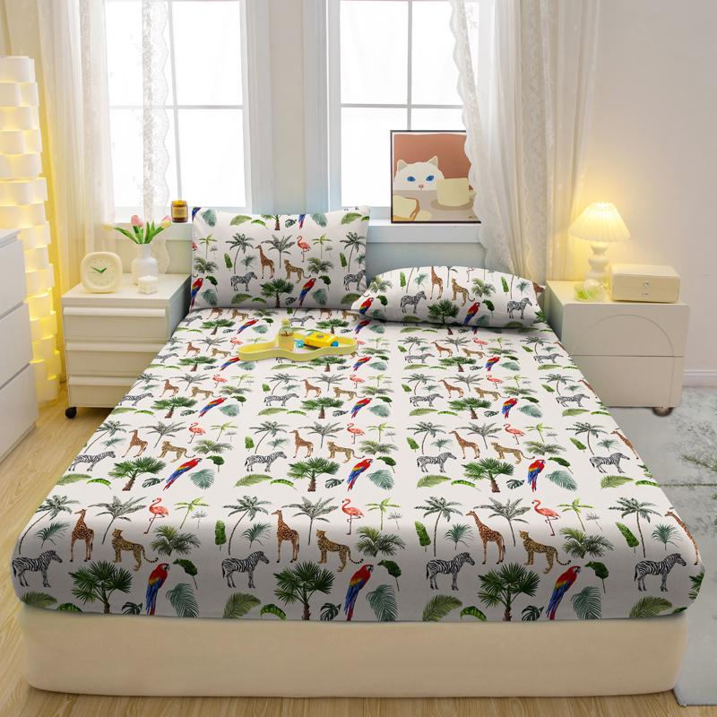 

1 простая современная матовая простыня с принтом растений, цветов и животных, покрывало для кровати с принтом в спальню, постельное белье (Исключая наволочки) 71x132cm