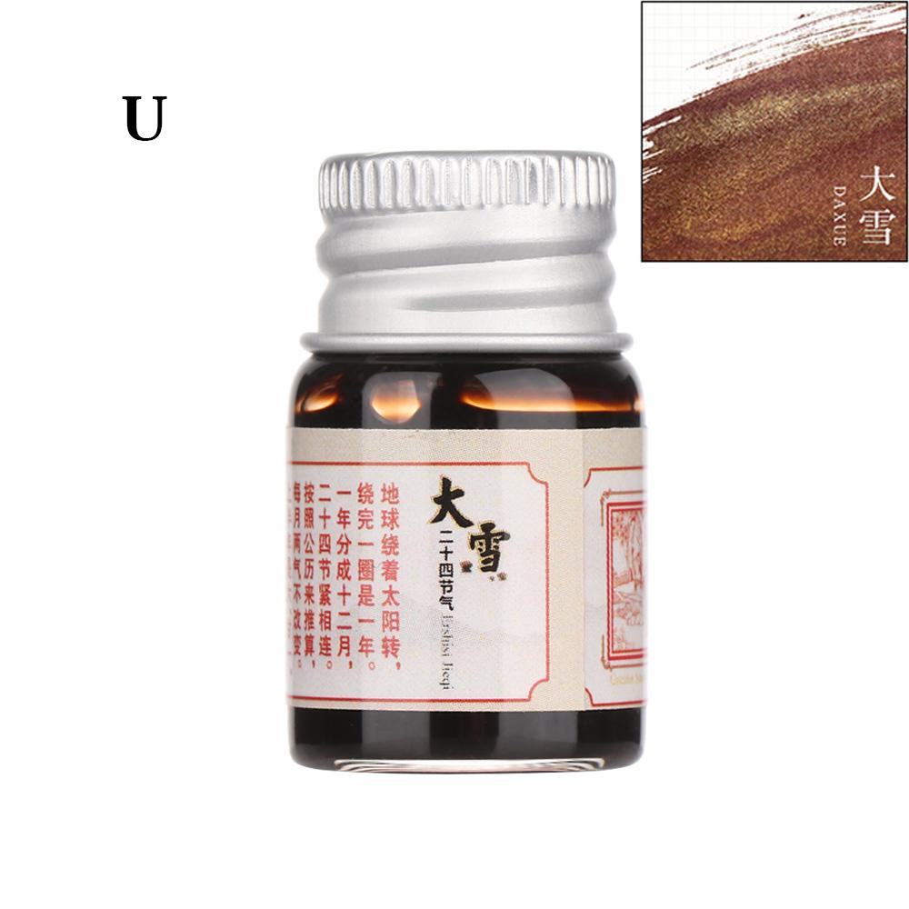 

5ml 24 Colored Ink Signature Pen Ink Calligraphy Writing Painting Fountain Pen Ink with Glitter Powder Wholesale High Quality