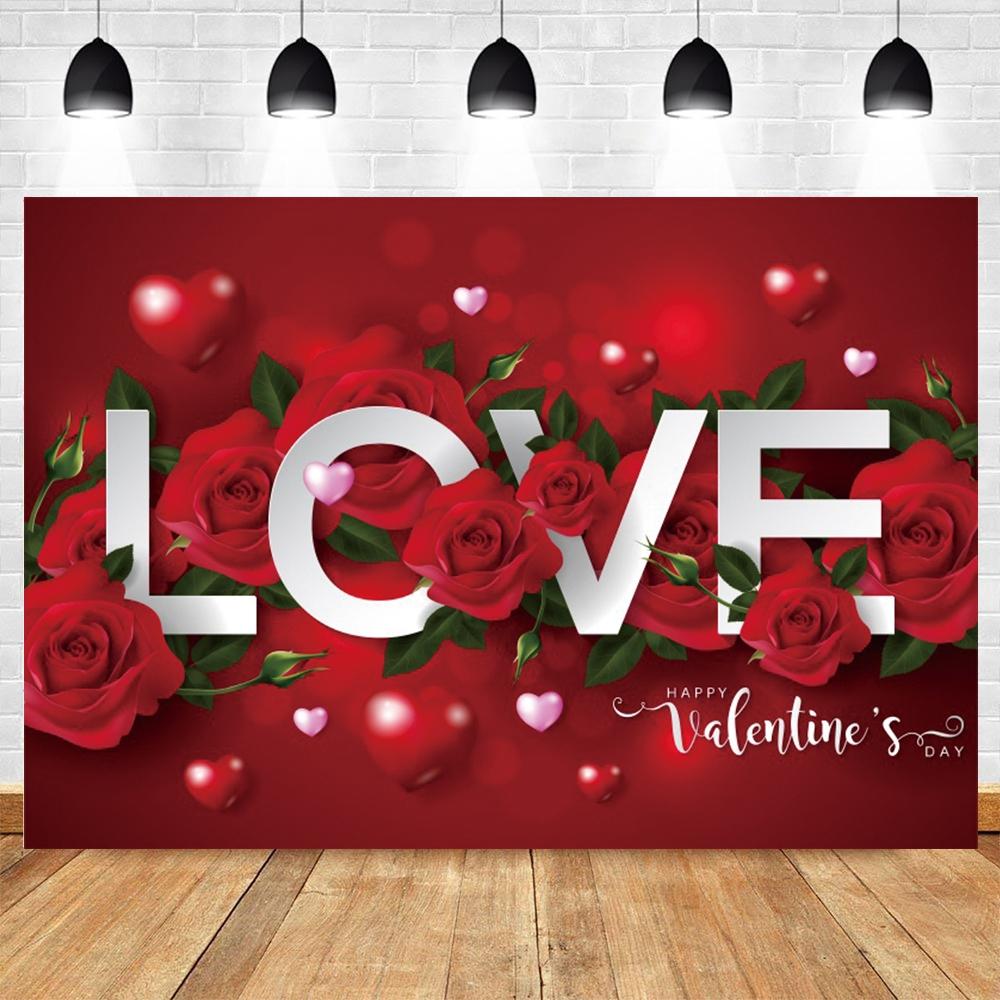 Valentine's Day Rose Balloon Theme Banner Background, Wedding Celebration Valentine Day Party Decoration Photography Background19