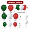 124 red, green, and white balloon arch sets suitable for birthday, Christmas, and New Year decorations