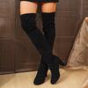 Foreign Trade Large Size Long Tube Over the Knee Suede Back Lace-up Thin Boots 2025 Autumn and Winter New High-heeled Round-head Fashion Women's Boots