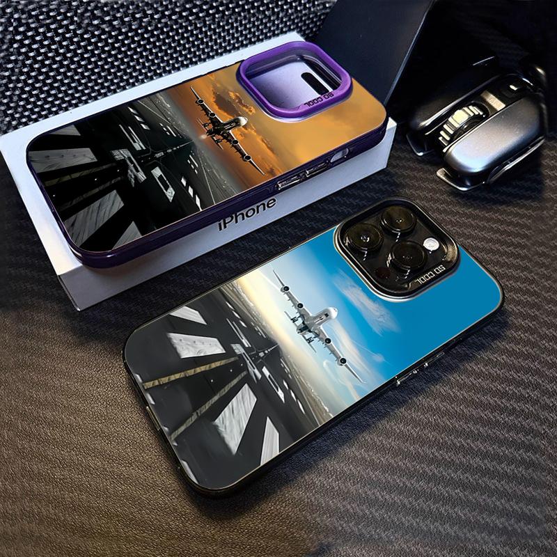 Cool aircraft runway take-off Phone case iPhone 15 Pro Max 11 12 13 16 14 Plus Silicone Shockproof Case Lens protector shell