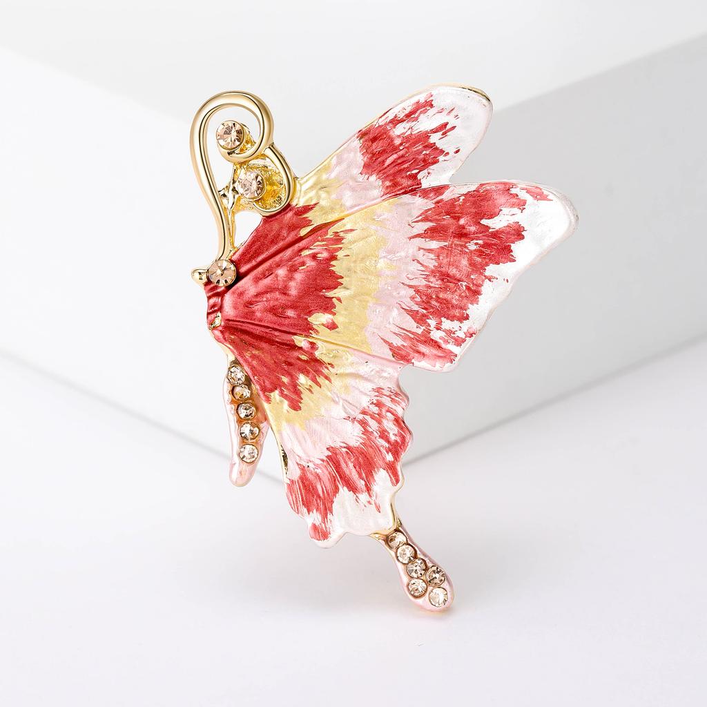 Luxury Rhinestone Butterfly Brooches for Women Unisex Pearl Insect Pins Event Party Gift Backpack Decoration Clothes Accessories