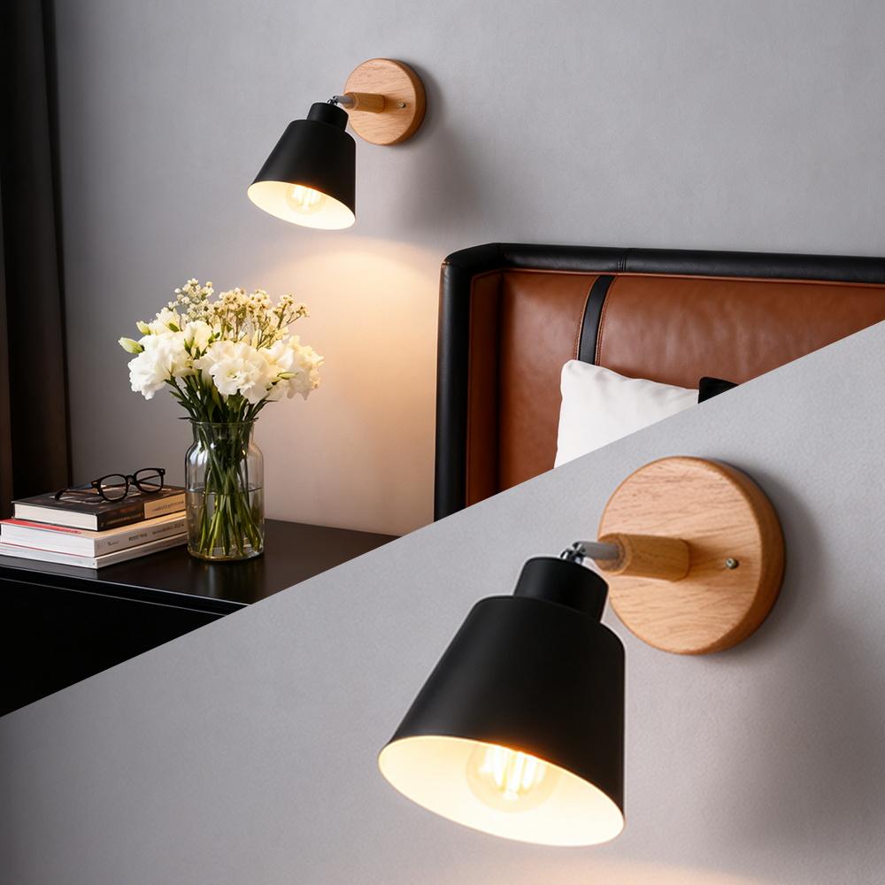 LED Wall Light E27 Bulb Replaceable 85-265V 3 Color Wall Lamp Bedside Light Living Room Bedroom Wall Sconce Decor Lighting
