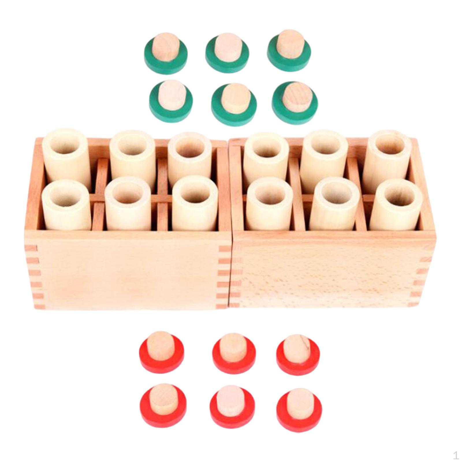 Sound Cylinder Set Box with Wooden Montessori Sensorial Material for Preschool Home Kids