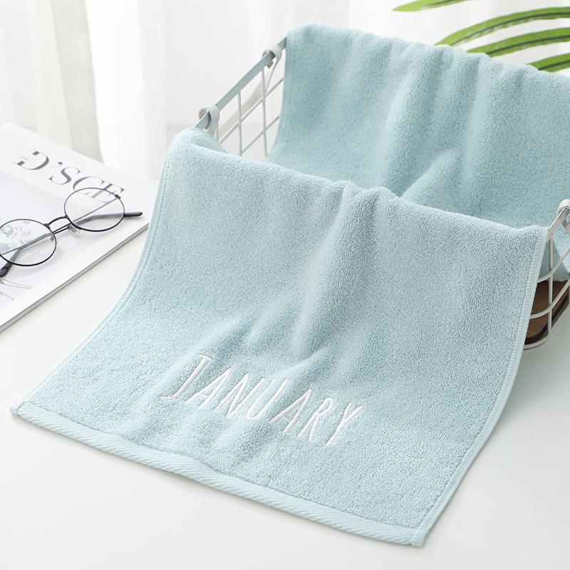 Embriodered Letters Face Towel Pure Cotton Soft Rectangle Towels Good Absorption Simple Creative Kids Adults for Home Bathroom