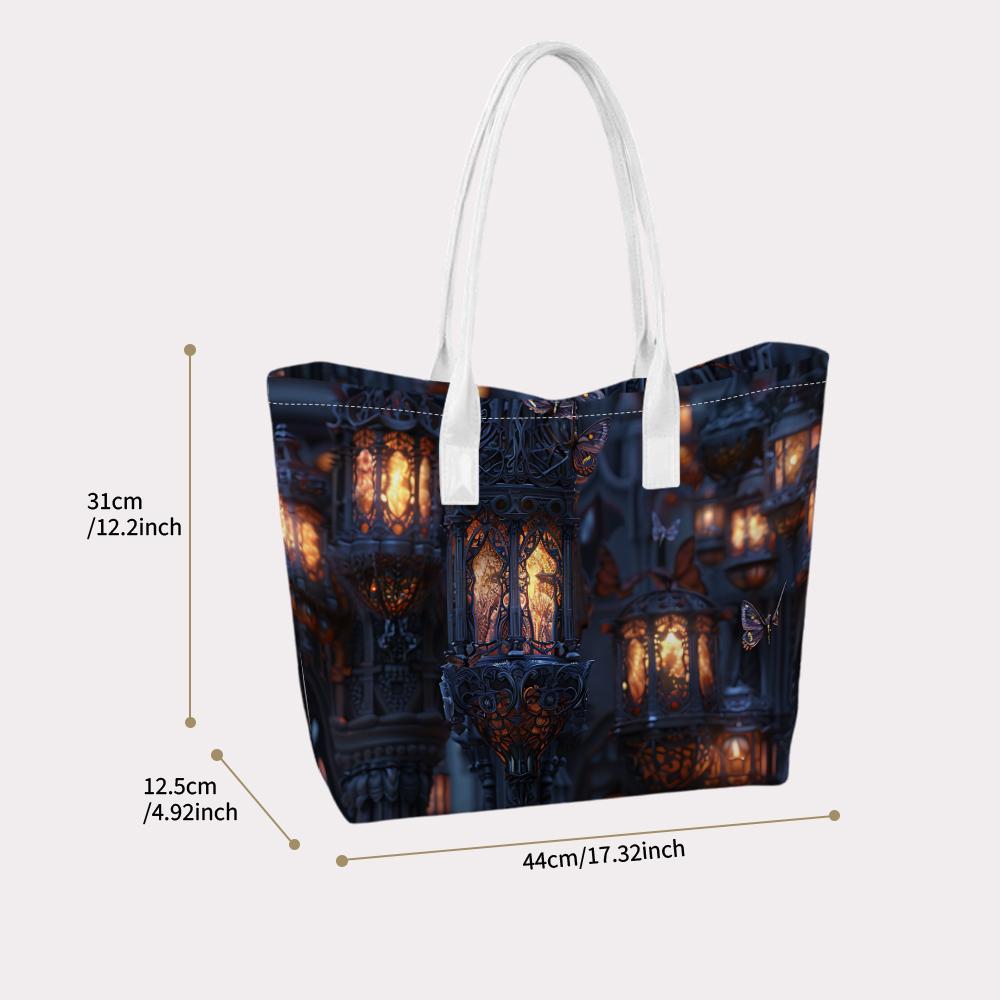 Vintage Lantern Print Ladies Daily Tote Bag