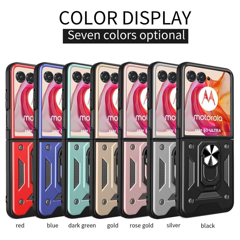 Armor Shockproof Case For Motorola Razr 50 Ultra Cover For Moto Razr Plus 2024 With Ring Magnetic Holder Coque Fundas