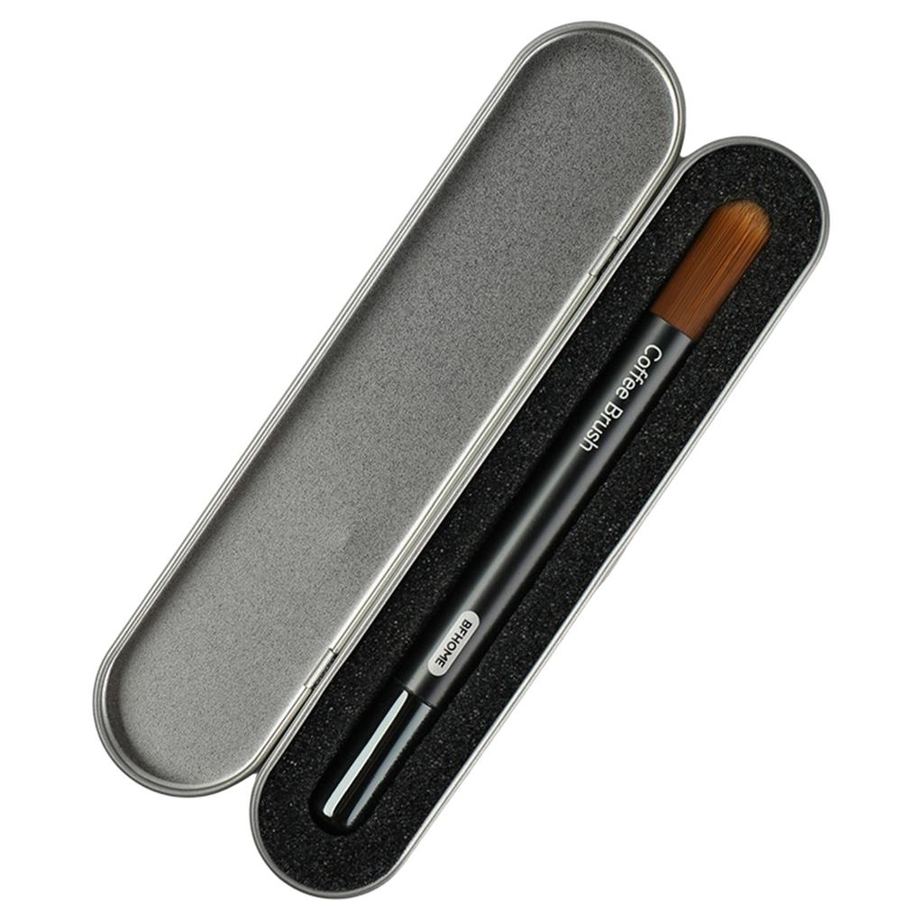 Aluminum Handle Coffee Brush Bar Groove Cleaning Brush Dusting Espresso Long Handle Brush for Bean Grain Coffee