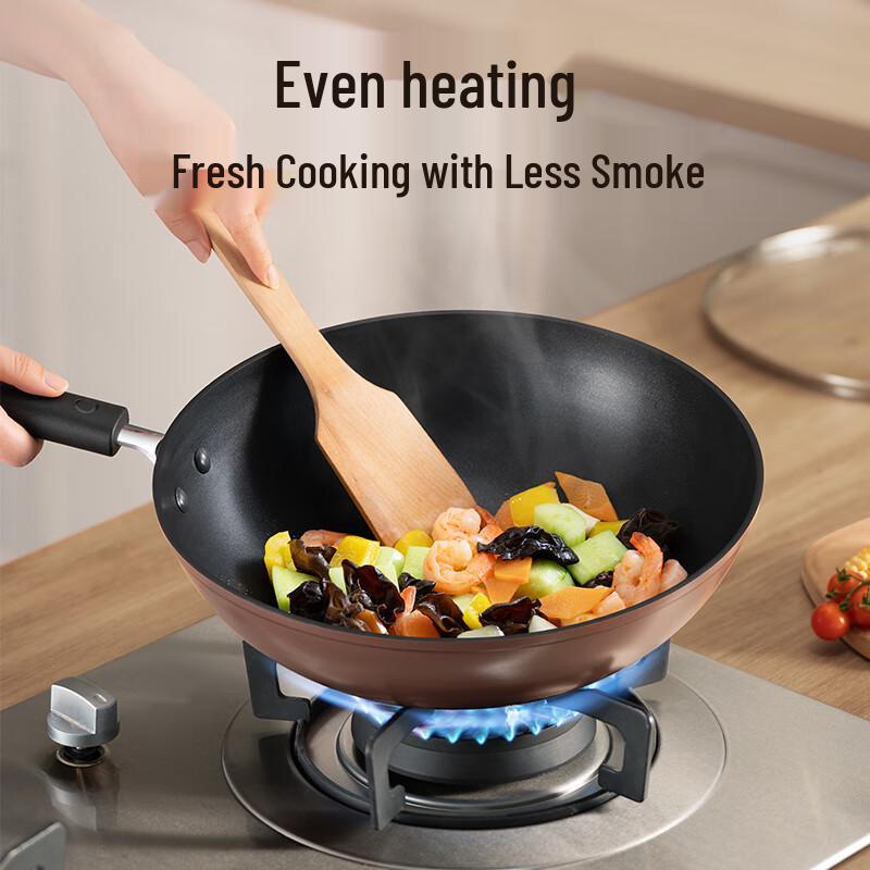 SUPOR 32cm Nieprzywierający Wok z Płaskim Dnem