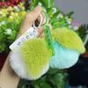 Plush Persimmon Keychain - Imitation Rex Rabbit Fur Pendant