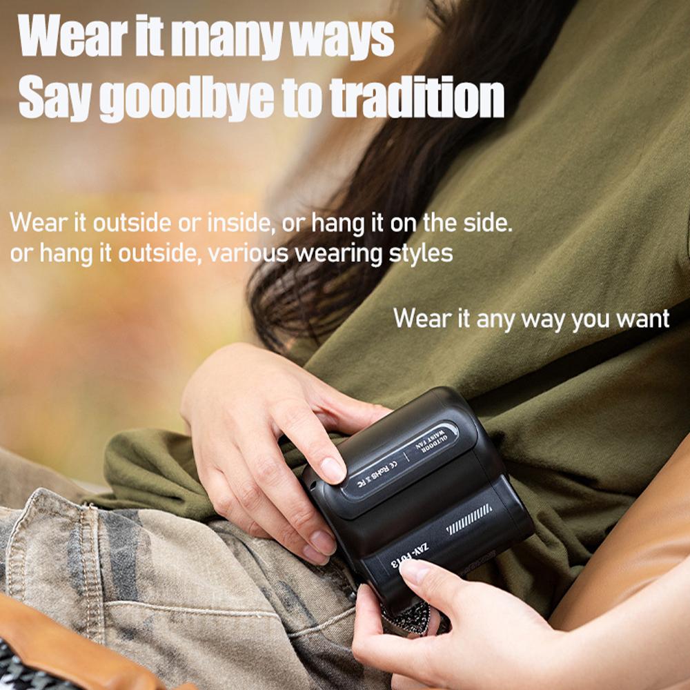 Mini Clip Fan Neck Waist Fan Air Cooling USB Rechargeable Belt Portable Clip Fan For Outdoor Travel 3 Speeds Strong Handheld Fan