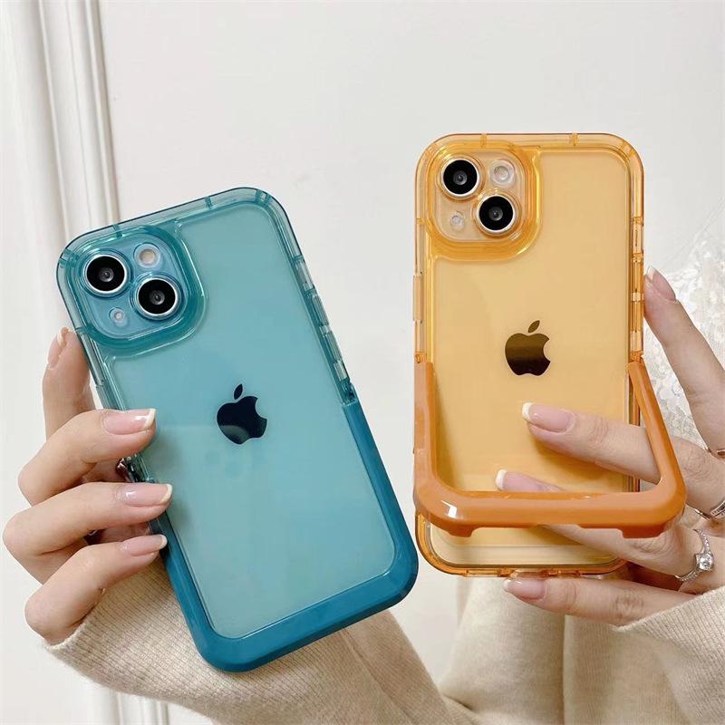 Candy solid color invisible bracket for iPhone15Promax/14Plus Apple 13/12 mobile phone case protection