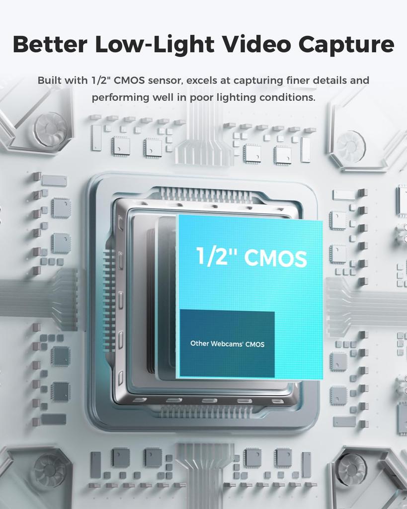 OBSBOT MEET 2 4K Webcam Webcam with AI 48 million pixels HDR Phase difference detection AF Filter processing Noise reduction microphone Live streaming